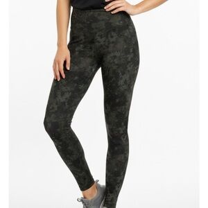 *BIN* MARIKA Mottled Pattern High Waisted Leggings, Women’s Size M, Green Gray